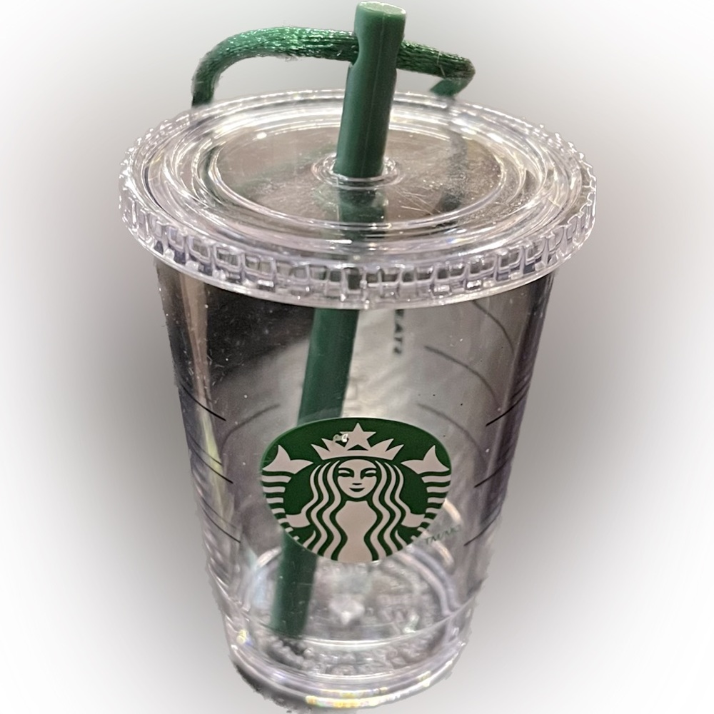 2014 Starbucks Clear Cup Ornament Pre-owned Cute